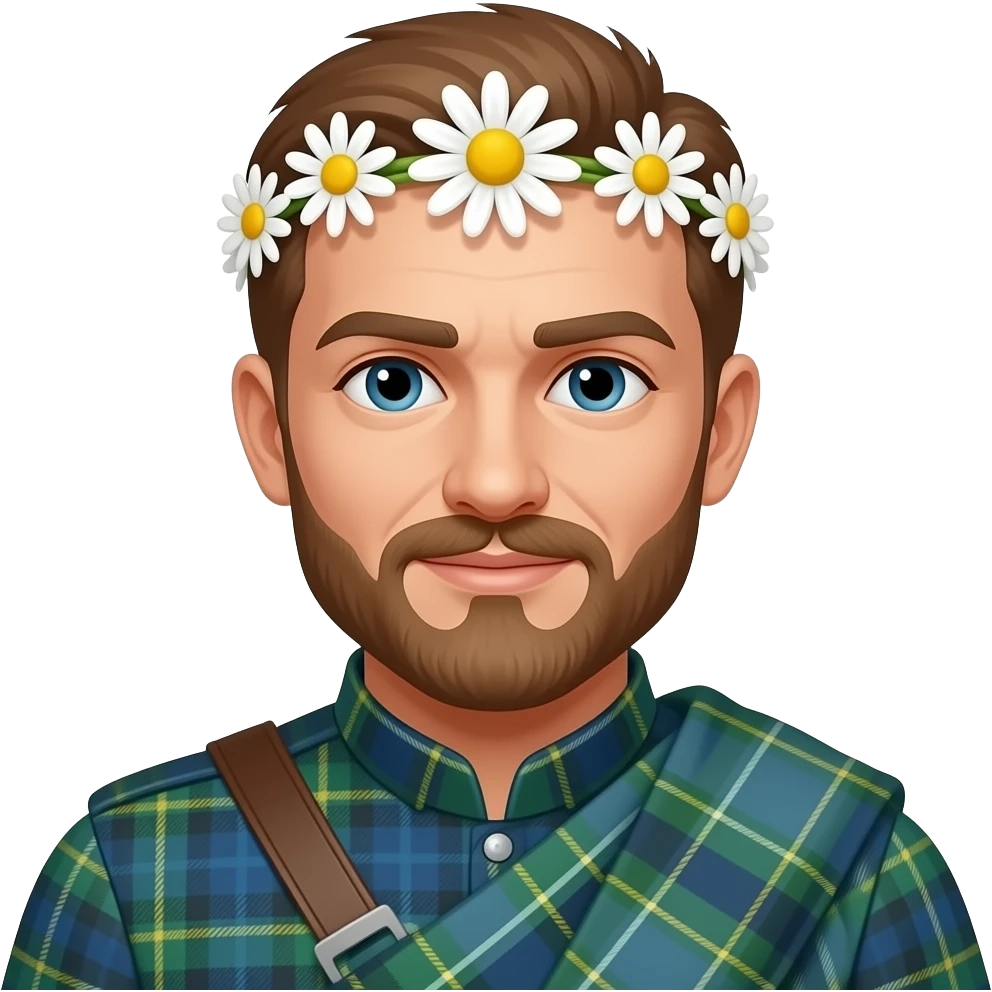 highland  with a daisy headband emoji