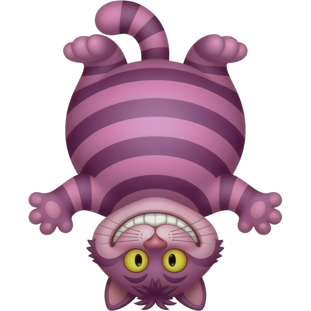 cheshire cat upside down with red eyes emoji