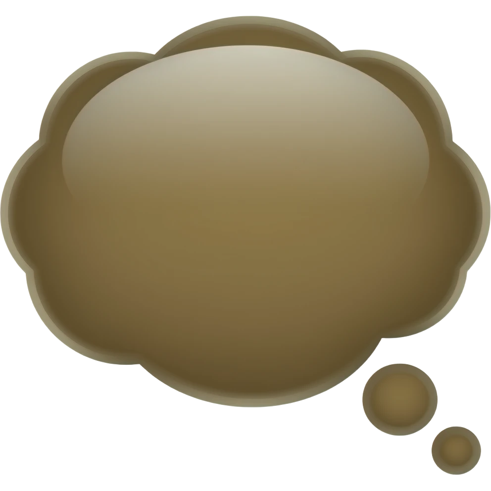 dark brown thoughts bubble emoji