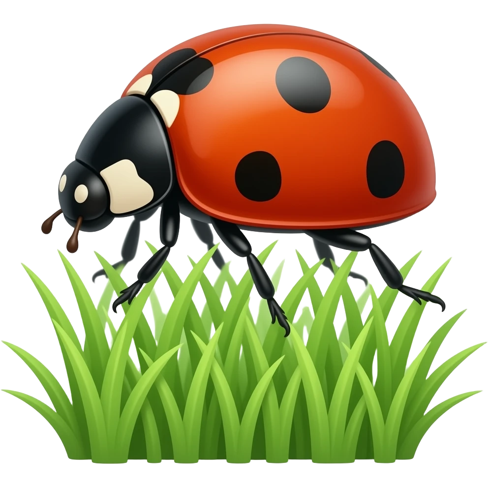 Нарисуй божью коровку на траве emoji
