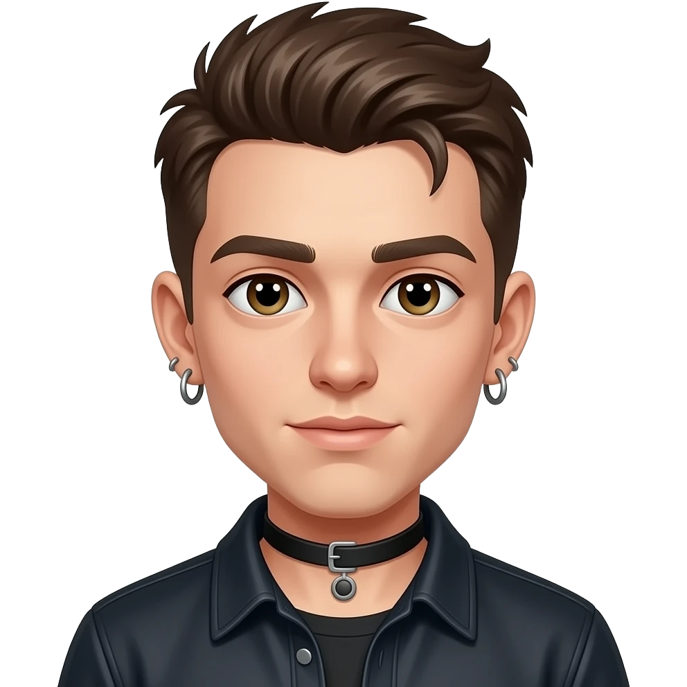 Emo boy with face piercings emoji