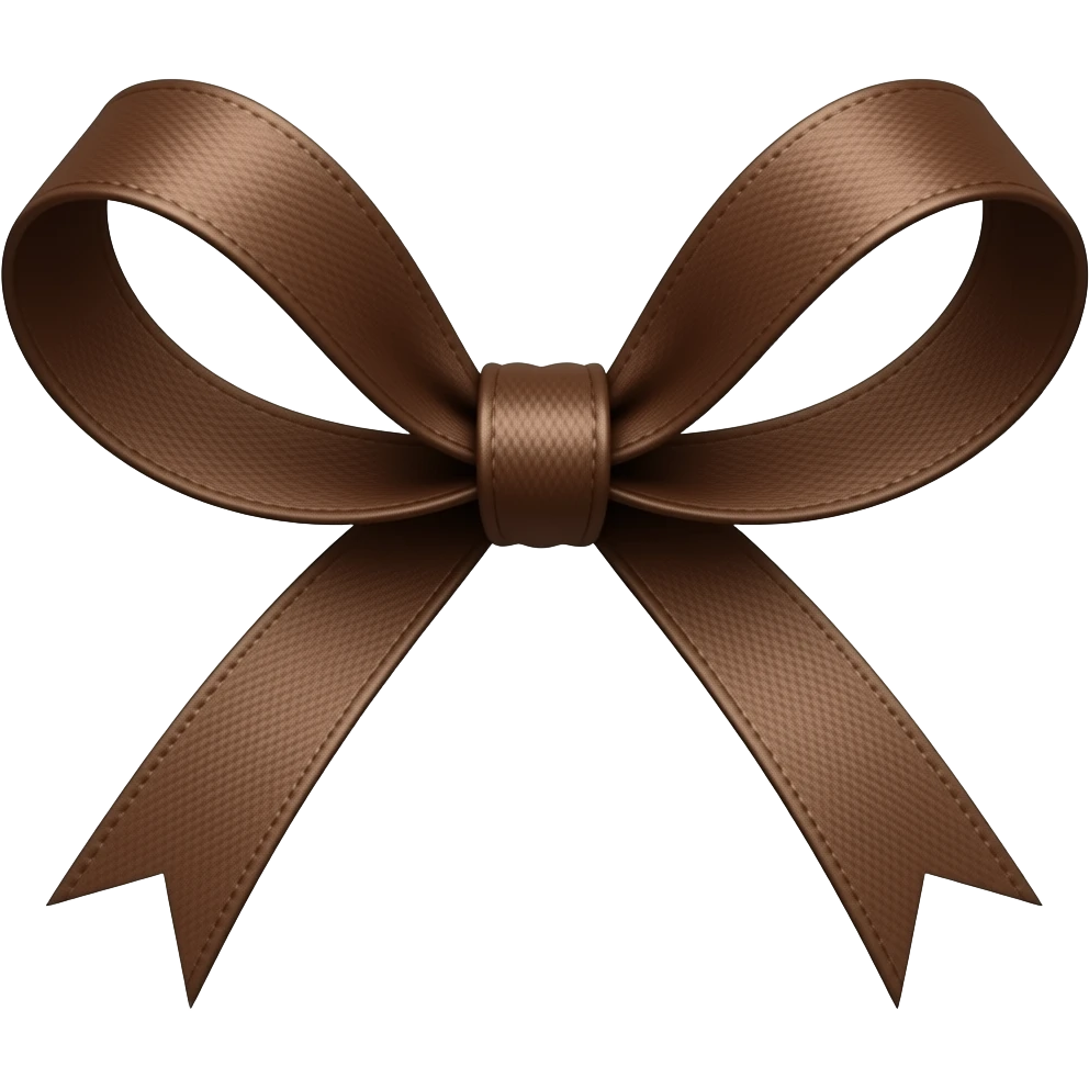 dark brown thin small ribbon/bow emoji