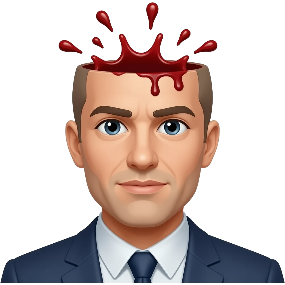 Head cut off blood squirt with person emoji