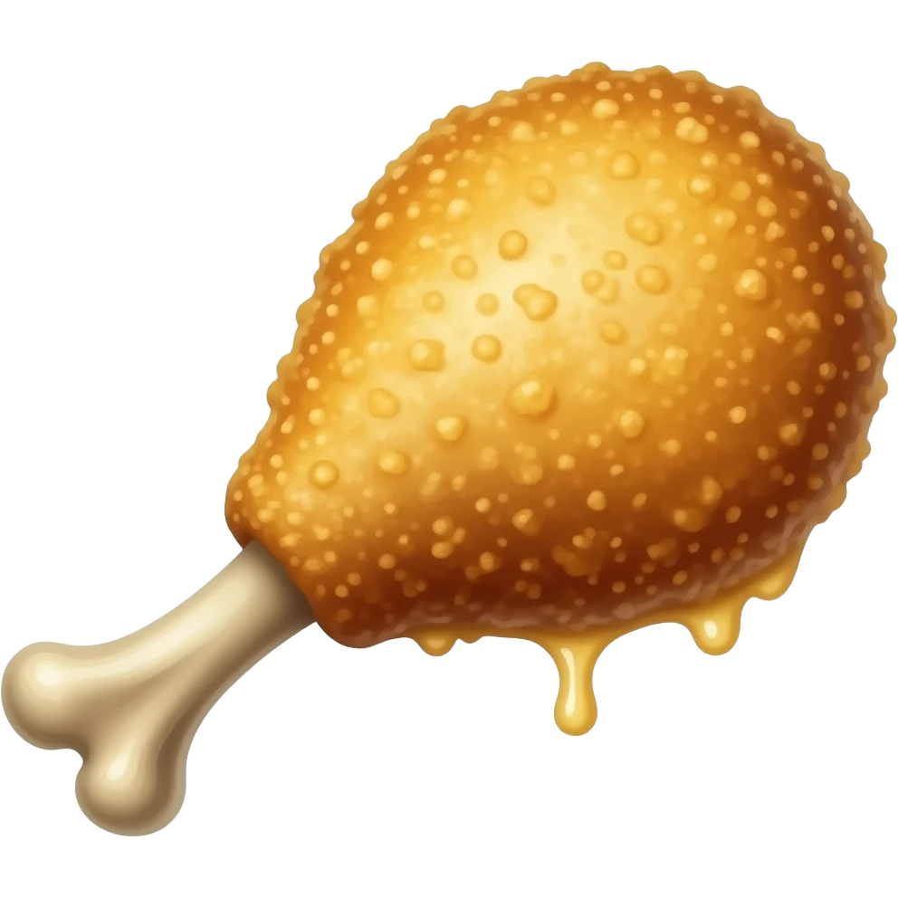 Poultry leg fried with a bone emoji
