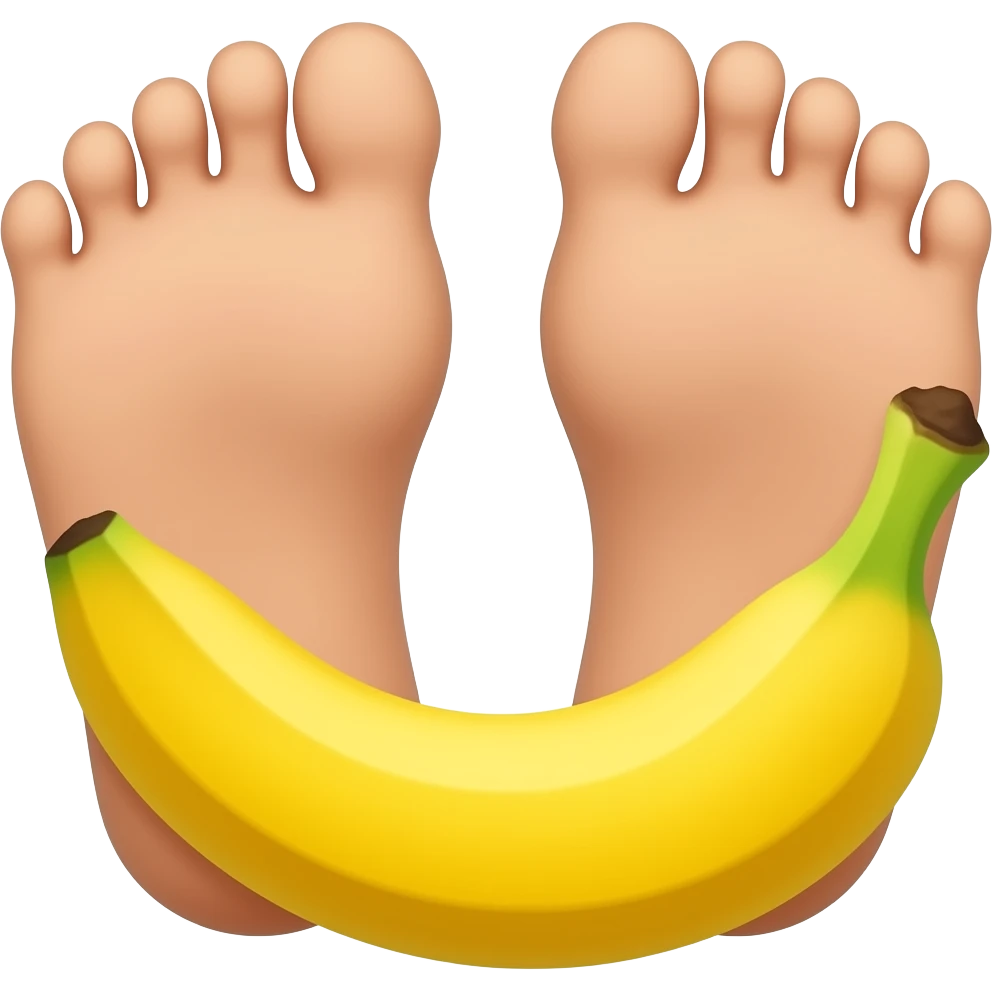 Banana between soles of feet emoji