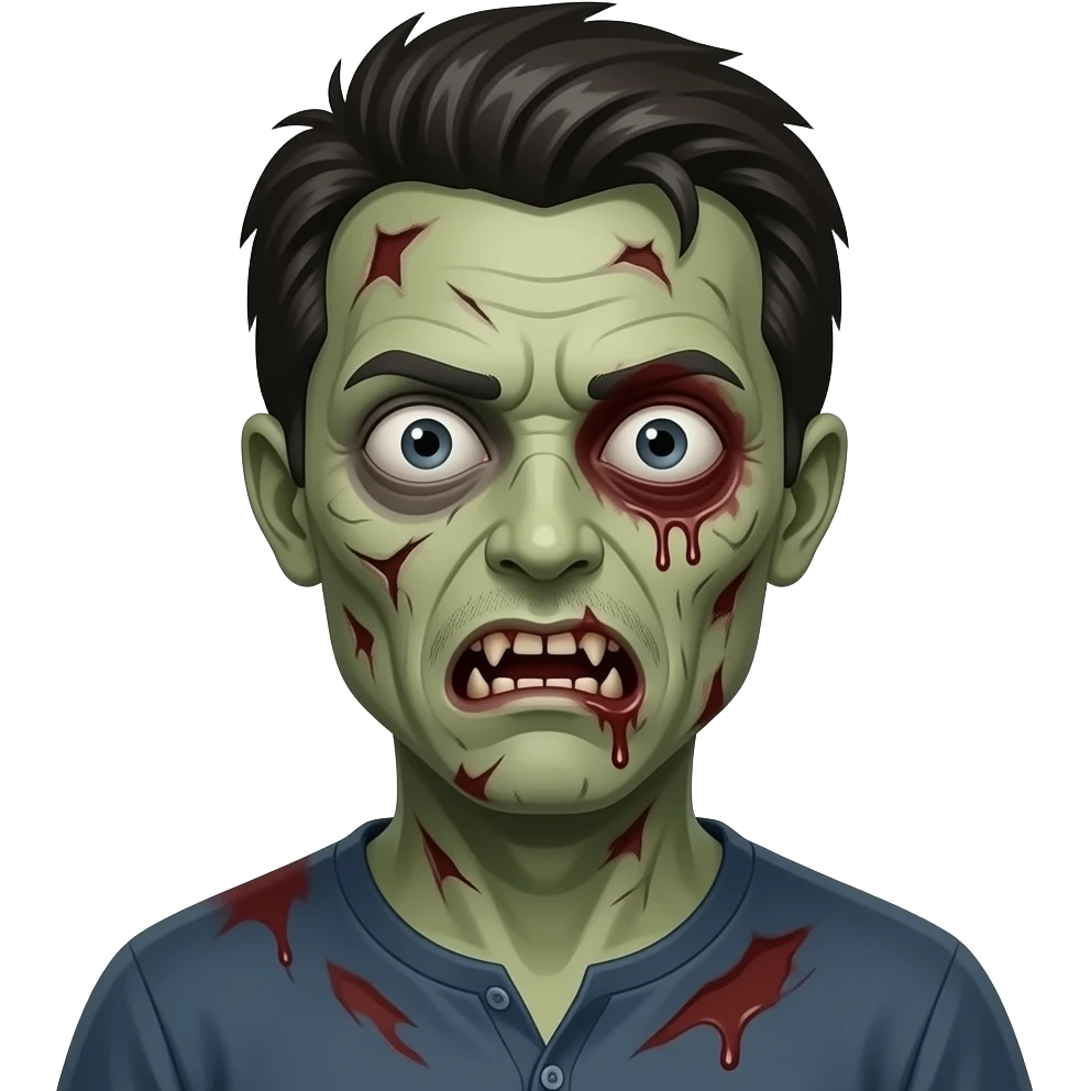 create a scary zombie emoji