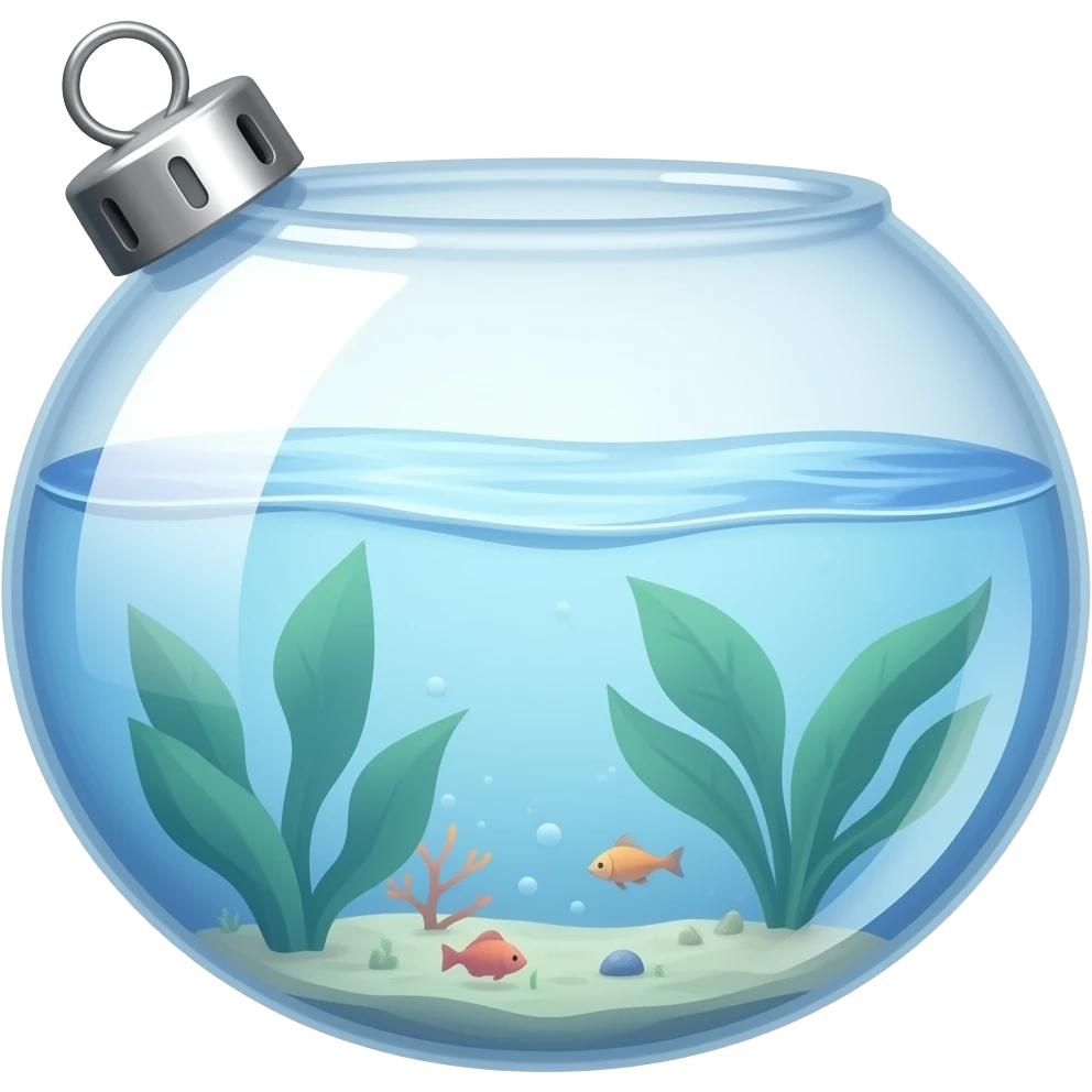 Glass ornament in aquarium emoji