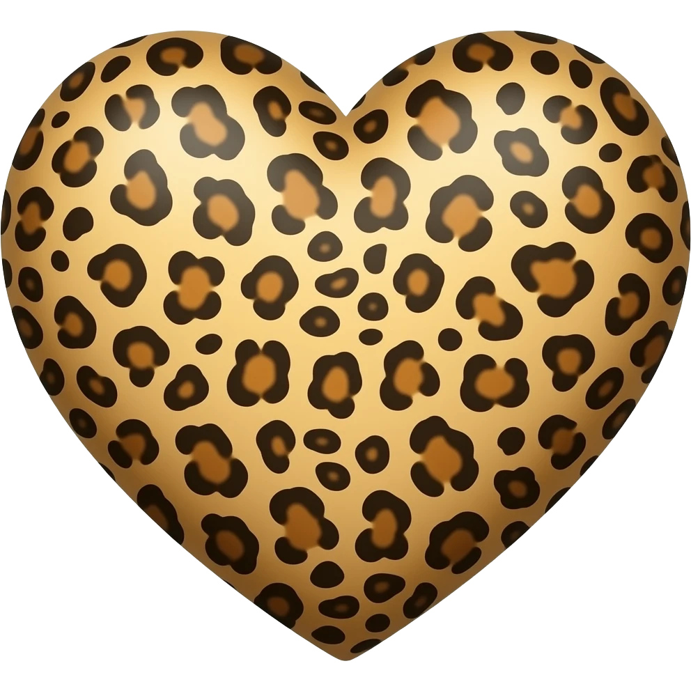 Leoparlı sade kalp emoji