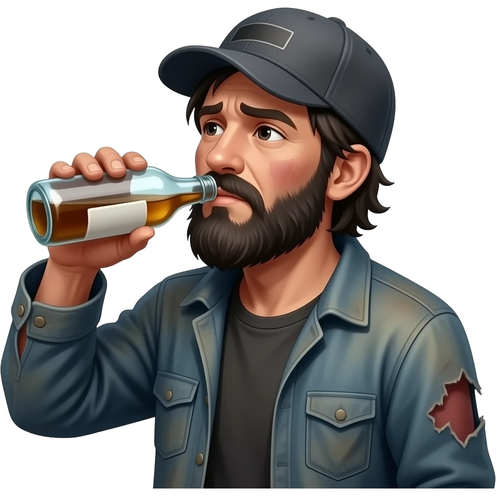 Bum drinking alcohol emoji