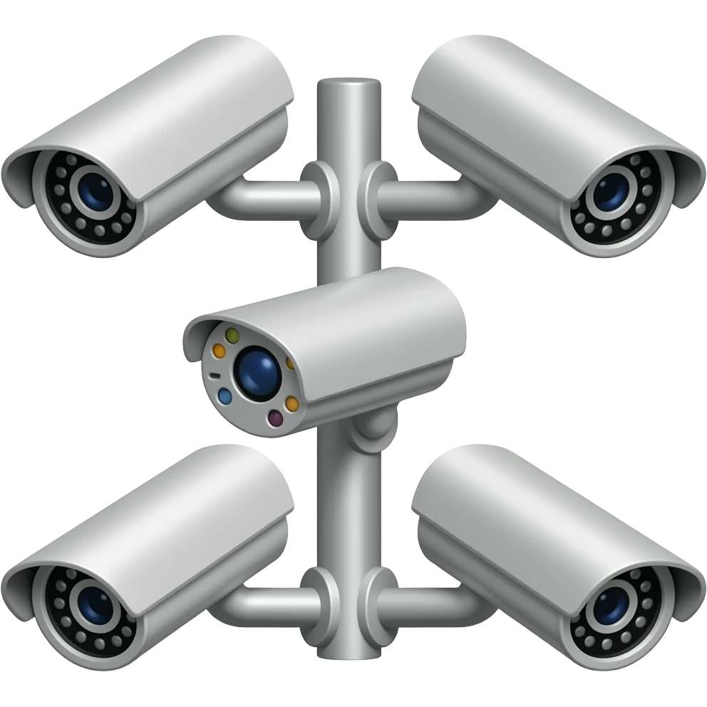 Five CCTV cameras on a pole emoji