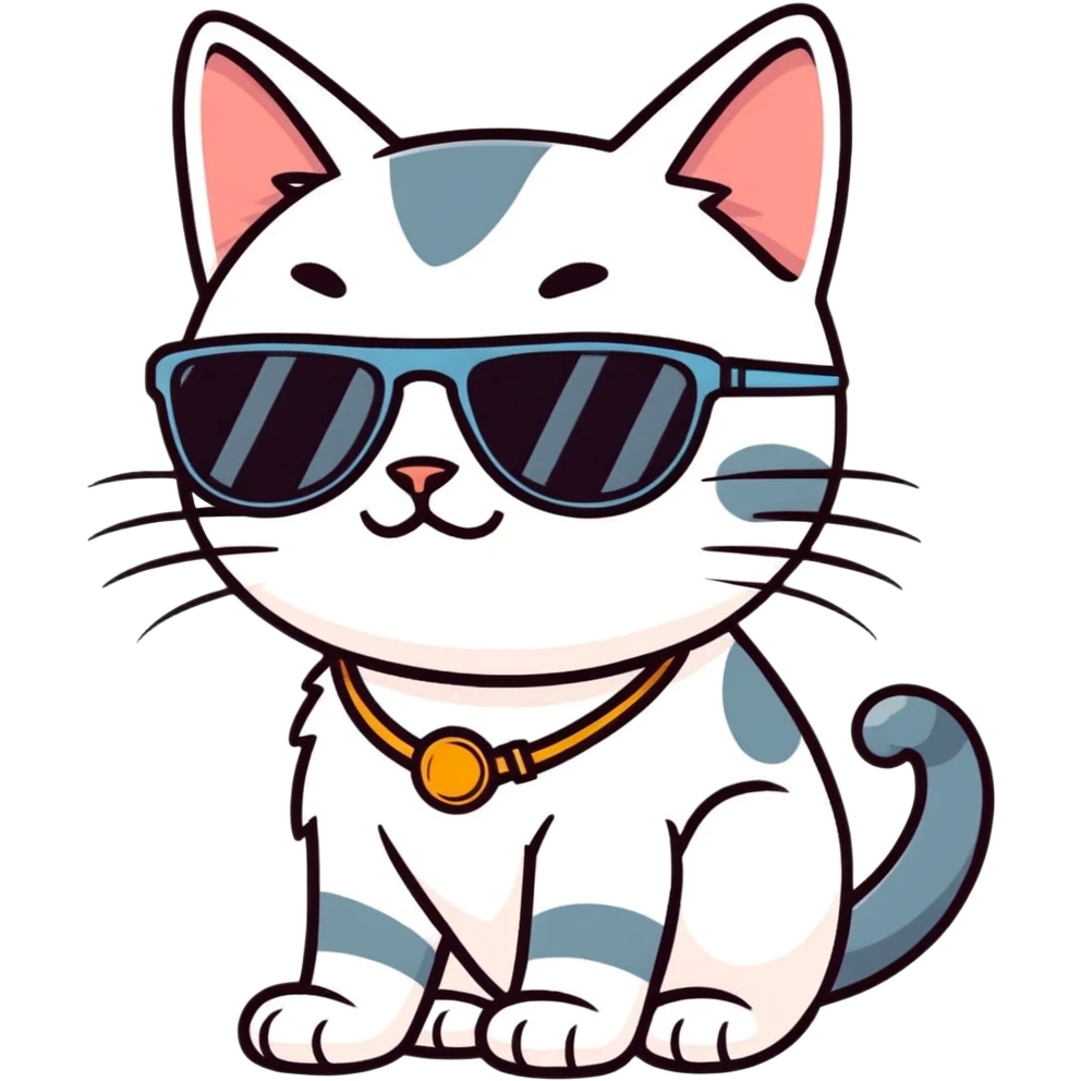 Cat with sunglasses emoji