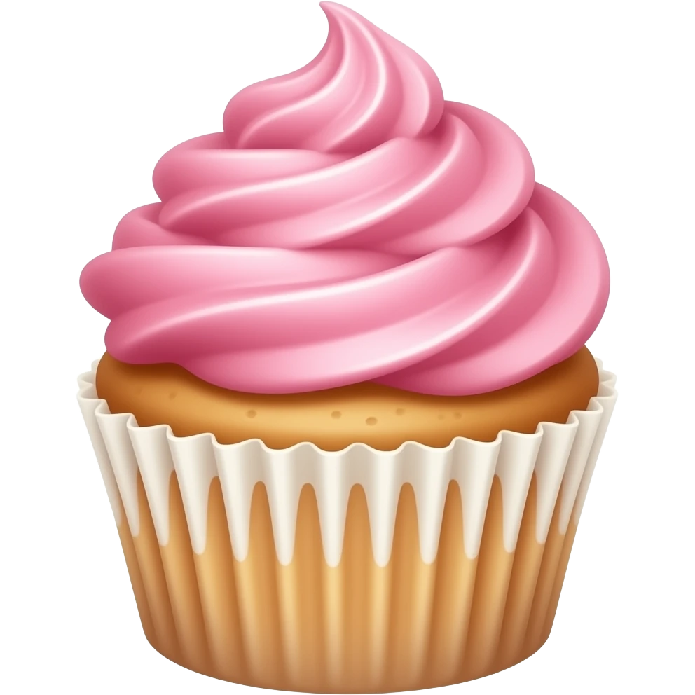 Cupcake with pink icing emoji