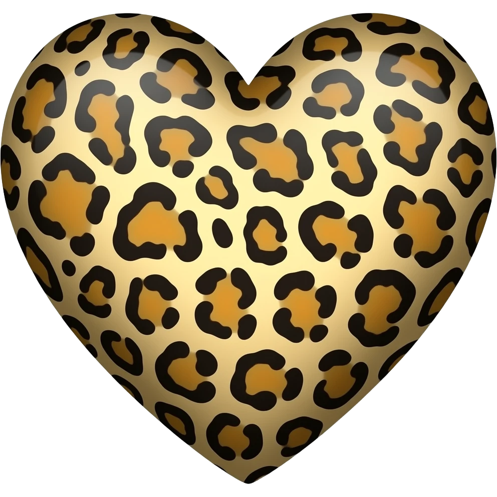 Leopard print heart emoji