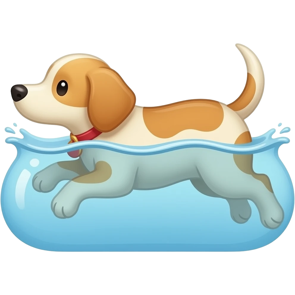 doodle dog swimming emoji