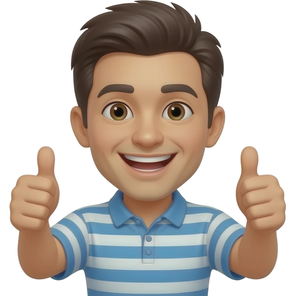 teeth grin happy double thumbs up emoji