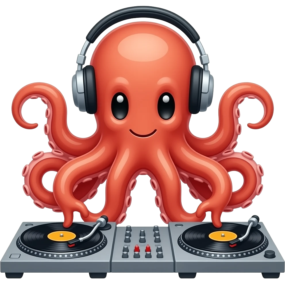 dj octopus emoji