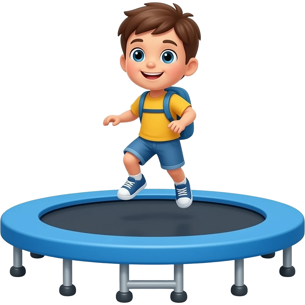 1 kid bouncing on trampoline emoji
