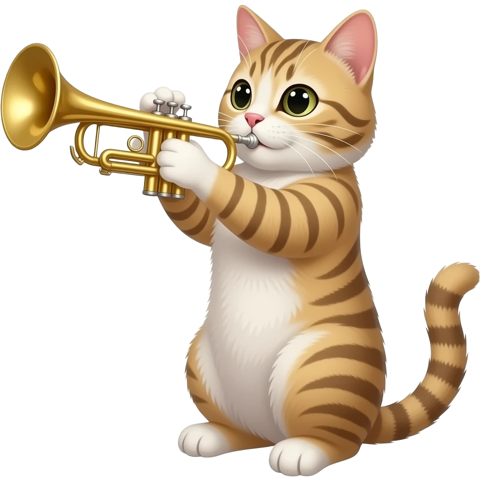 Gatto che suona la tromba emoji