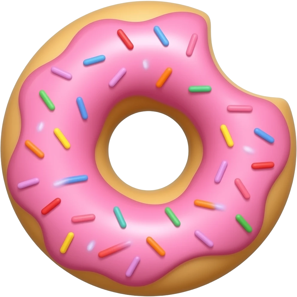 cartoonish style pink donut game assert emoji