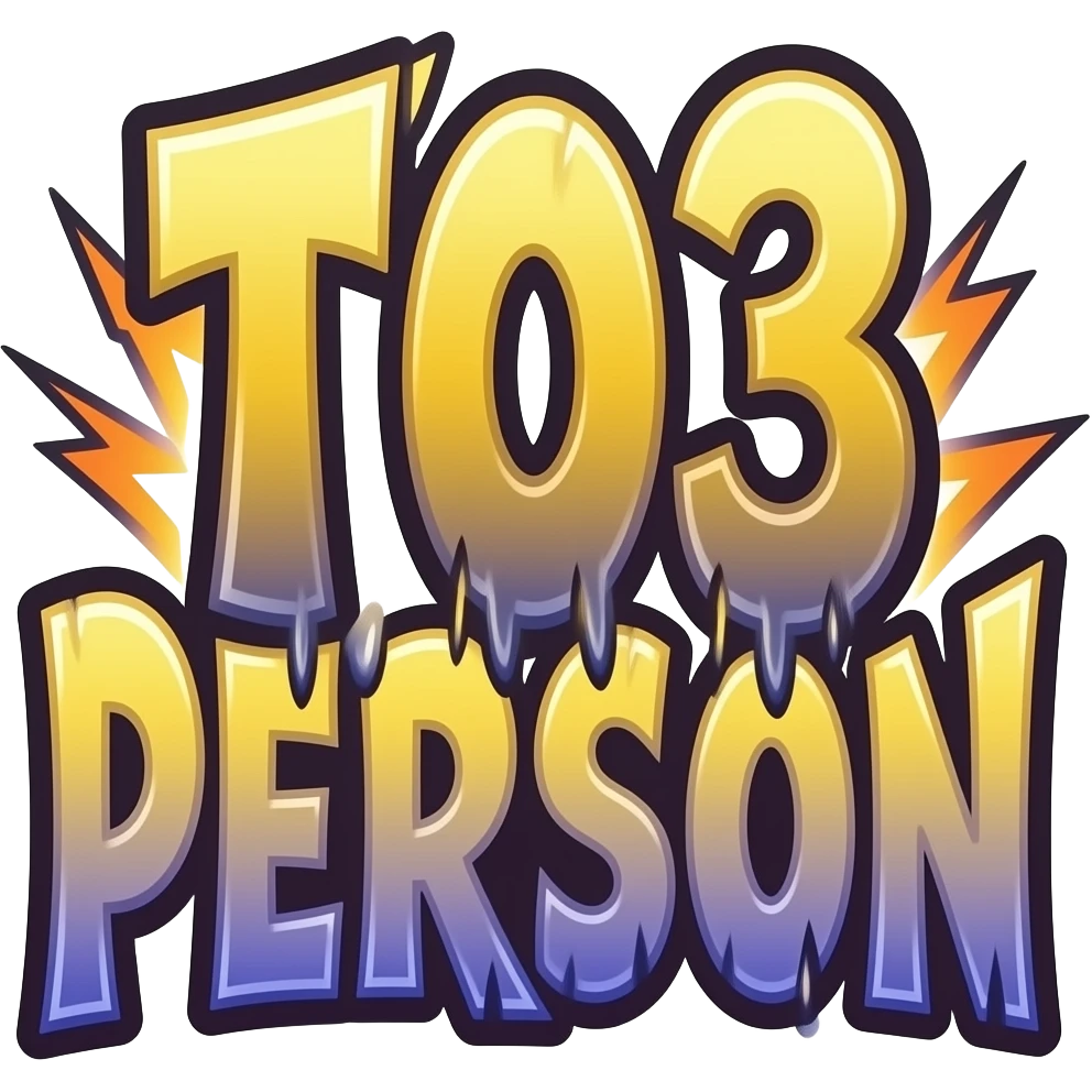 cursed twitch text emote, “ТОЗ PERSON” in stretched goofy font, fake dramatic energy, chaotic troll aesthetic, transparent background, thick outline emoji