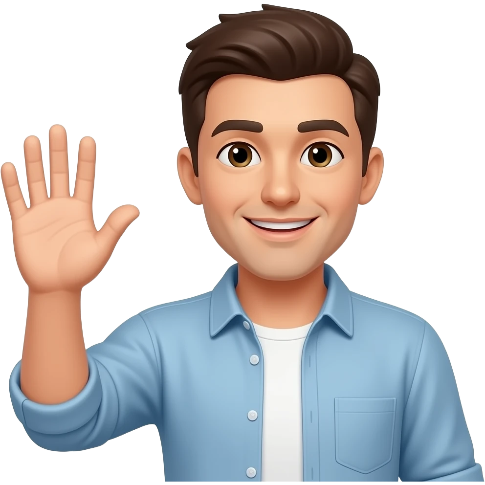 This guy say Hello with his hand emoji