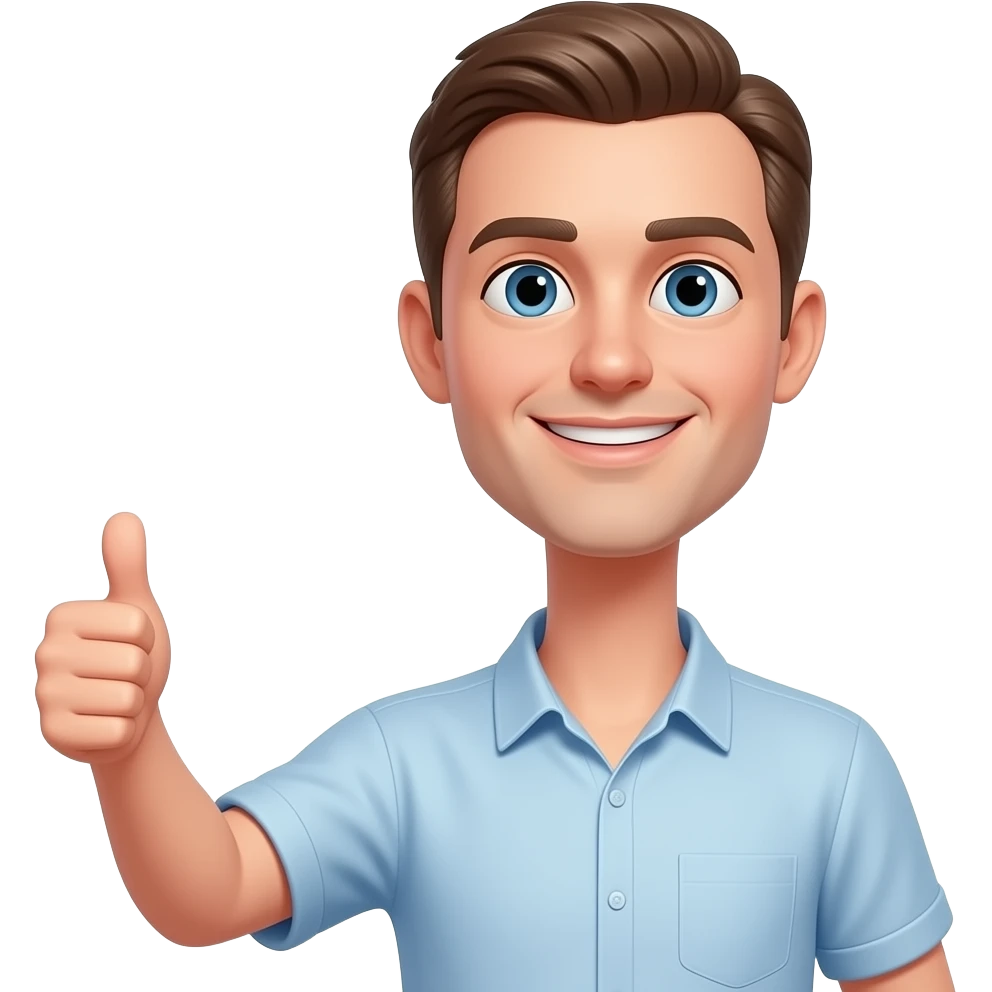 Guy with an absurdly long neck no body, giving a thumbs up emoji