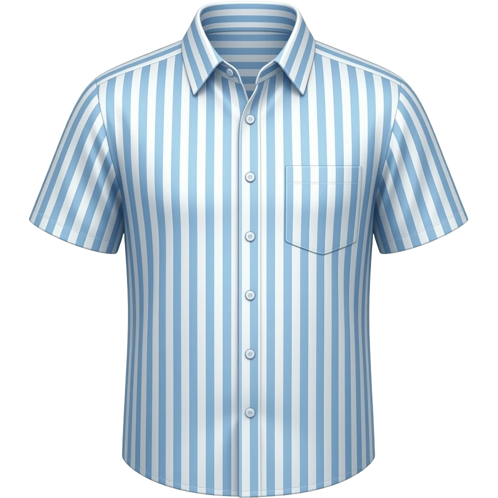 white and blue stripes shirt emoji
