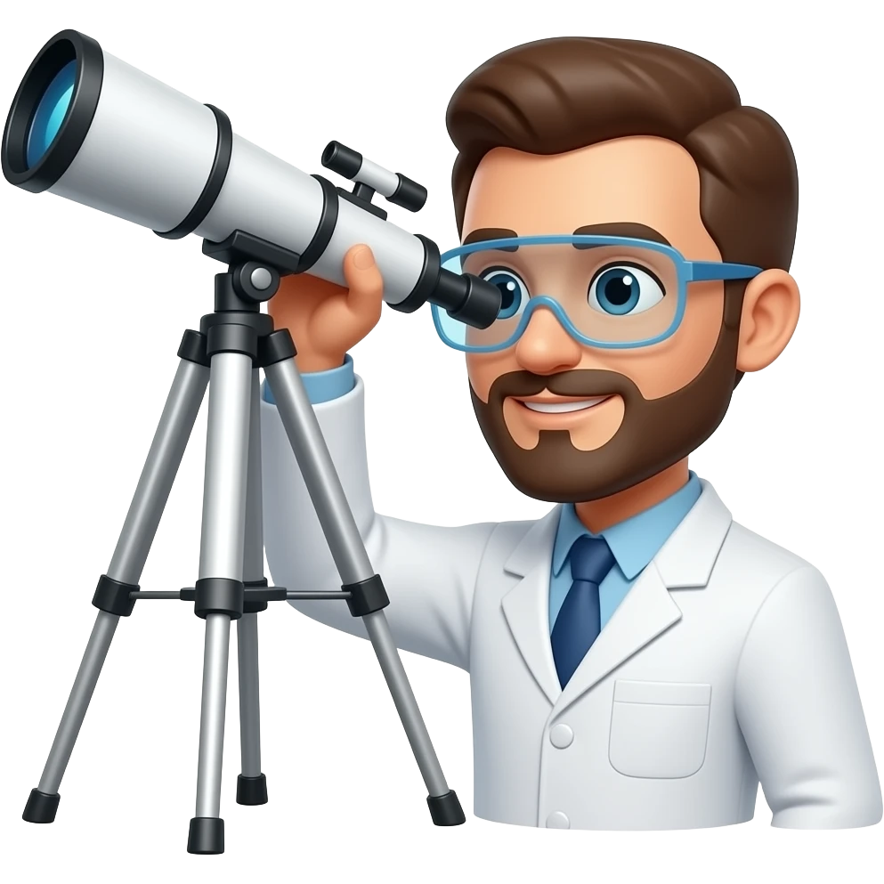 scientist using telescope emoji
