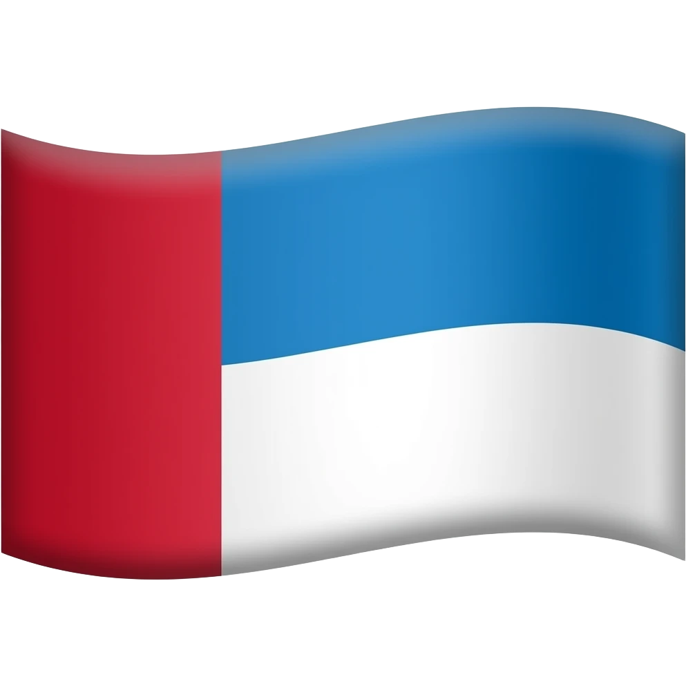 Слева - красный, сверху - синий - снизу белый emoji