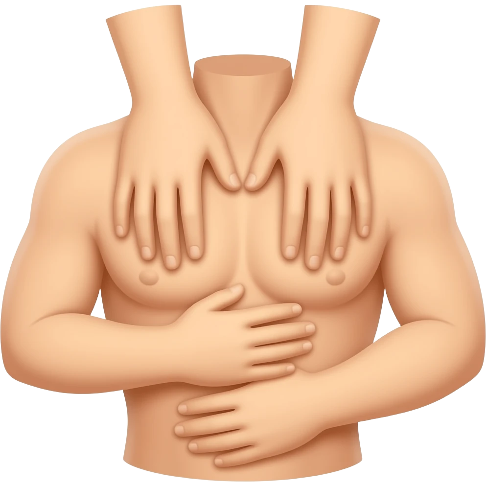 hands doing cpr on chest emoji