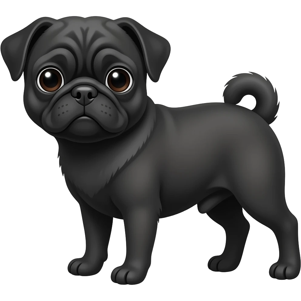 Black pug emoji