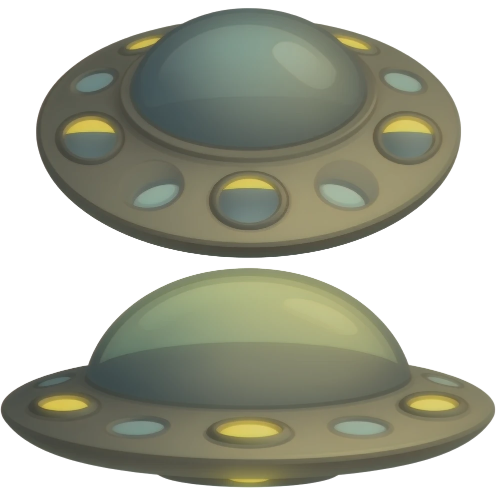 ufos in dark brown color emoji