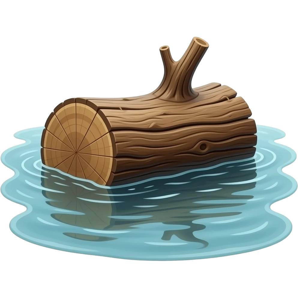 bottom half a log drifting emoji