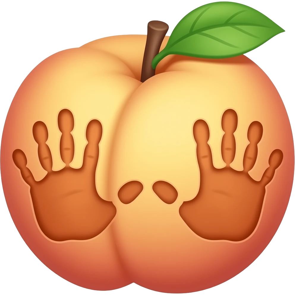 🍑with two hand indentations emoji