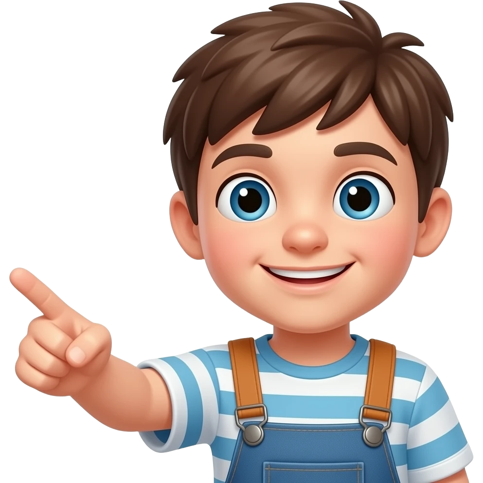 make it 3D pointing boy emoji