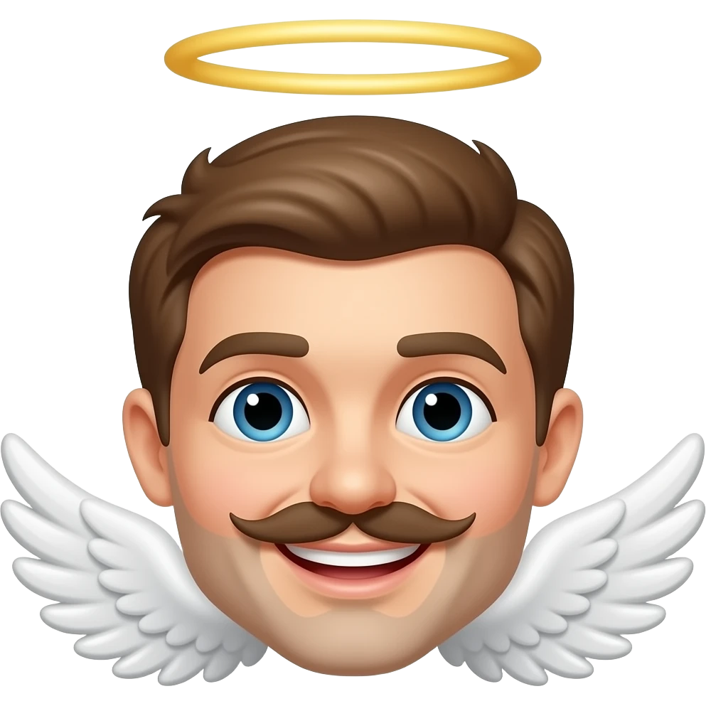 😇 이 이모지에 콧수염 추가 emoji