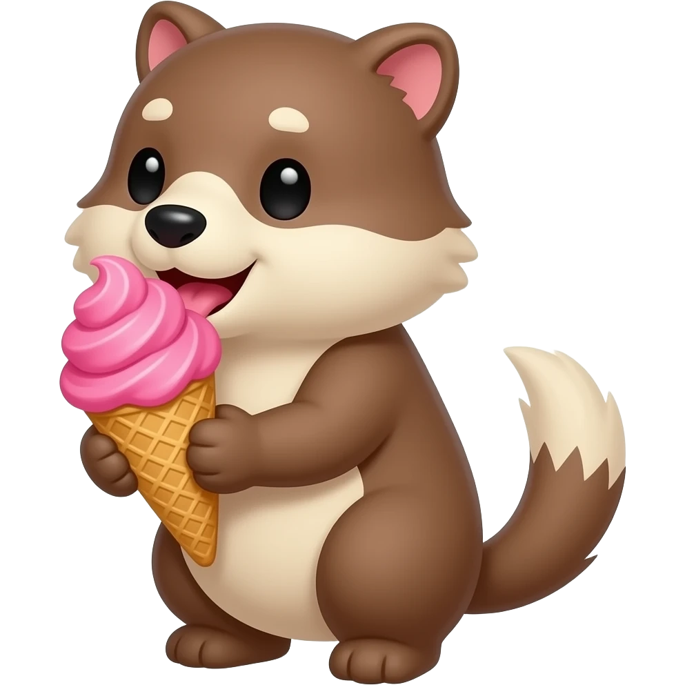 animal eating icecream emoji