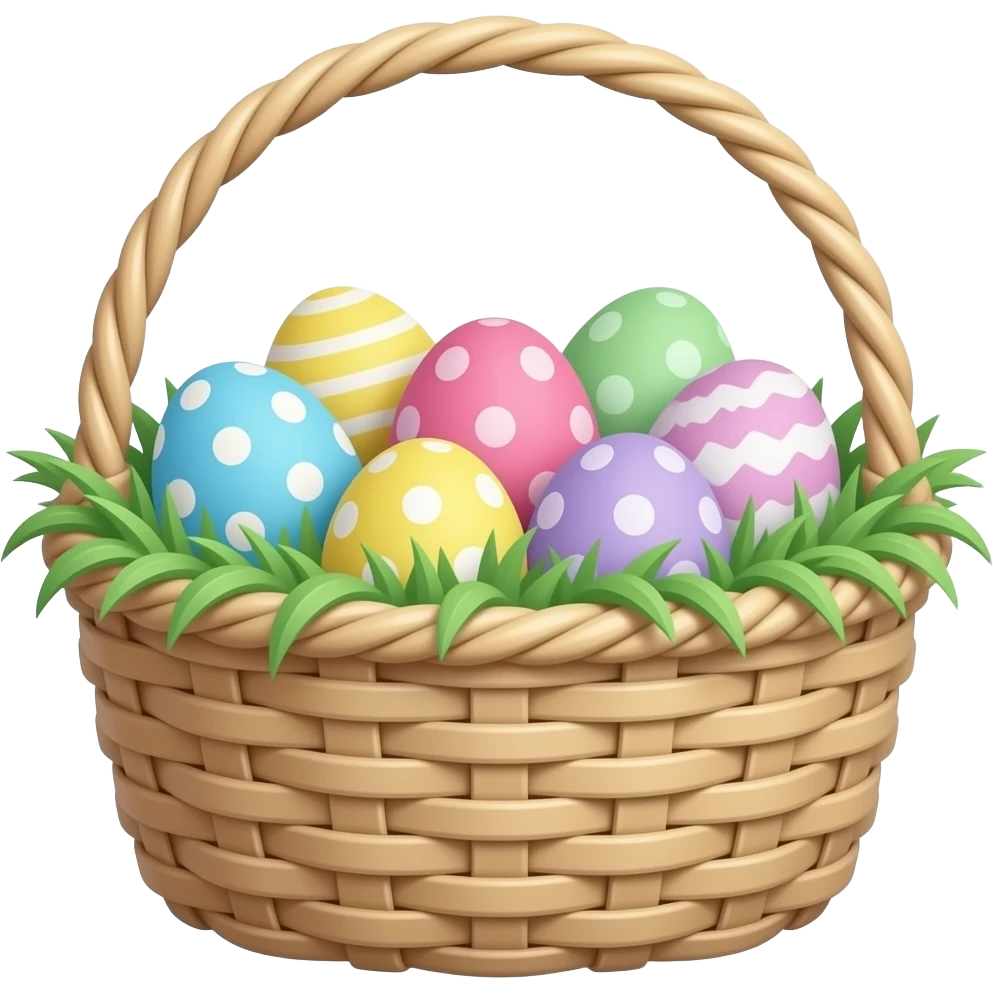 A spring, pastel colored easter basket emoji