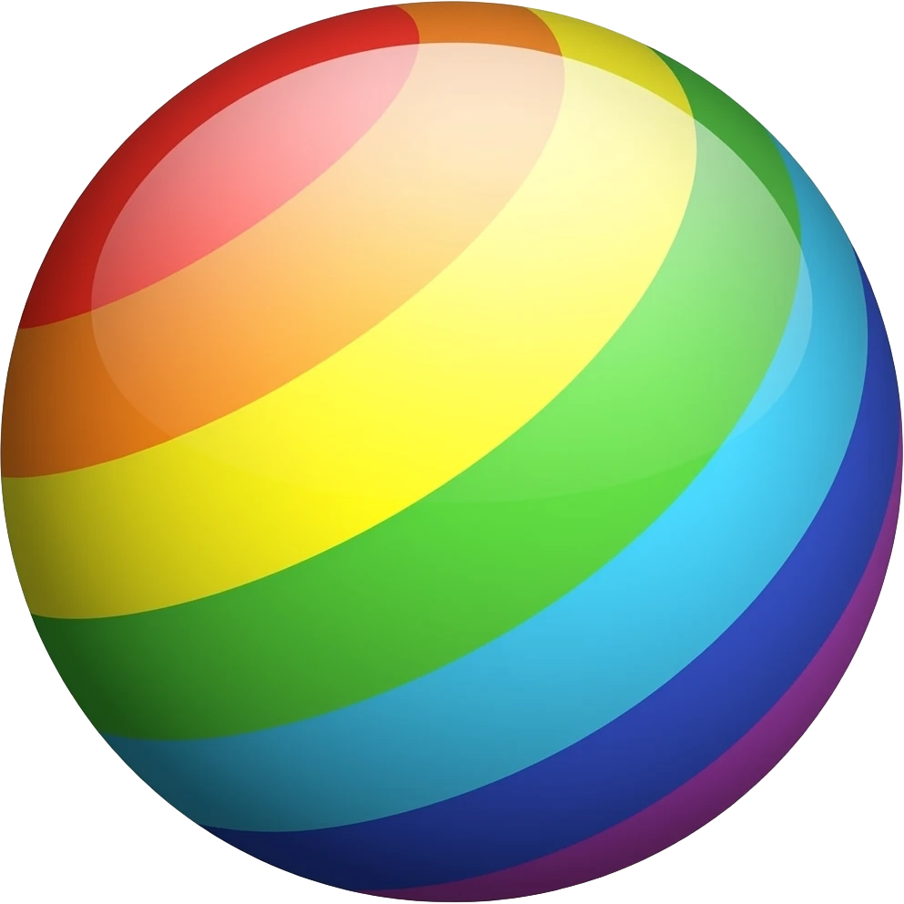 Rainbow🔴🟠🟡🟢🔵🩵🟣🩷 ball emoji