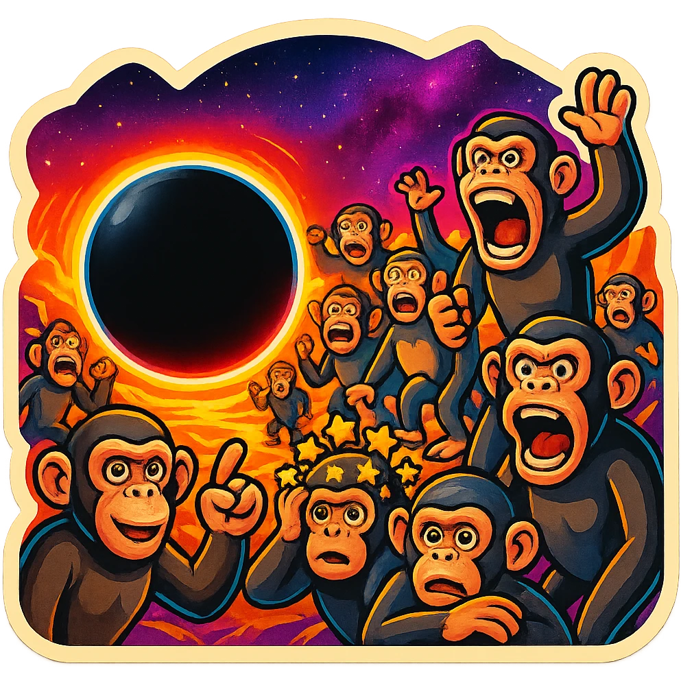 apes freaking out as black hole forms before them emoji