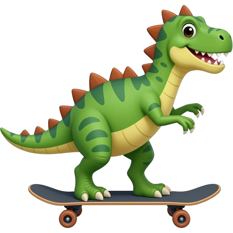 Dinosaur on a skateboard emoji