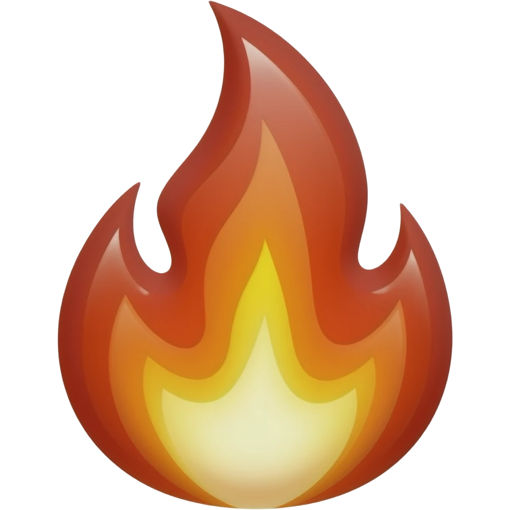 bright red shiny fire gem emoji