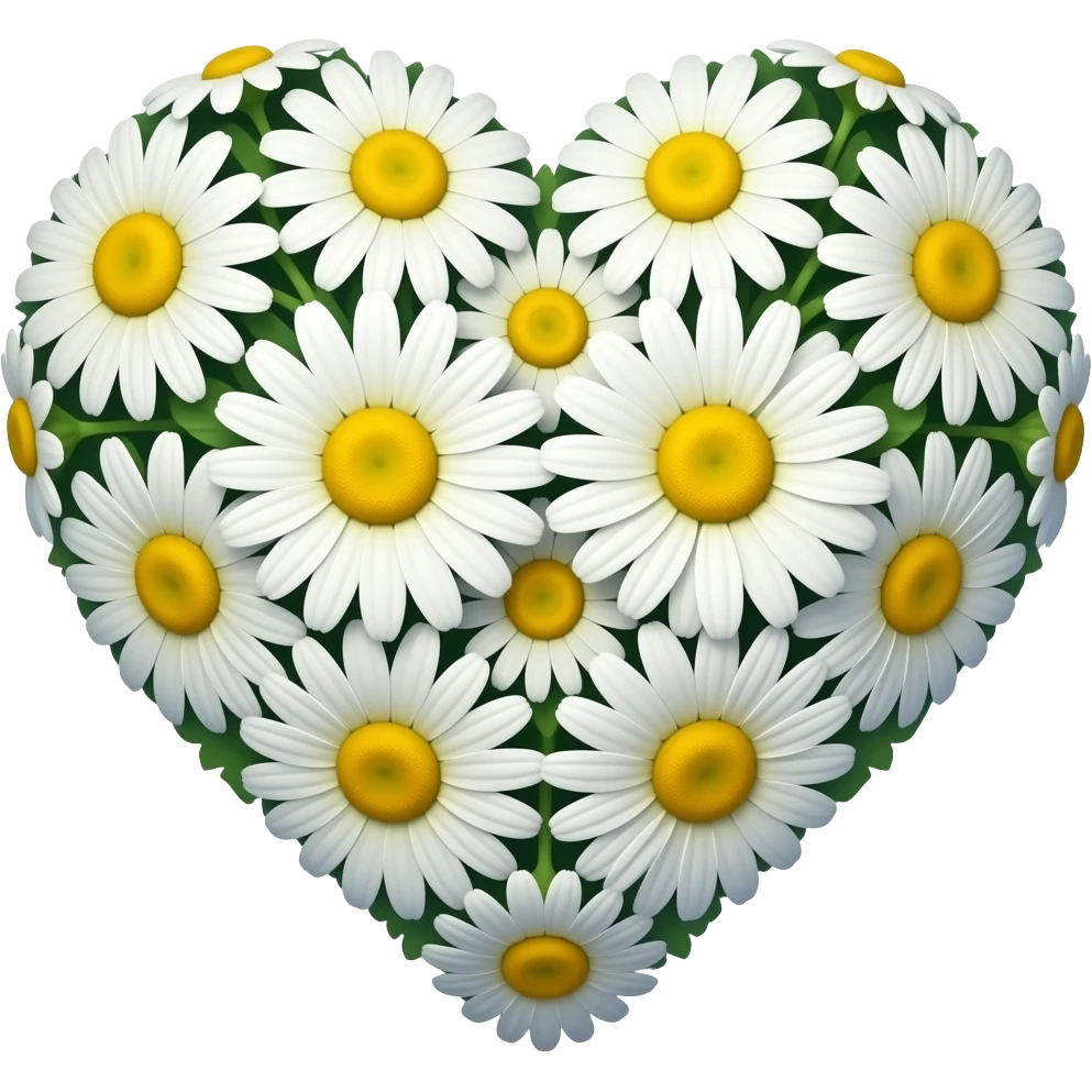 un coeur en marguerites emoji