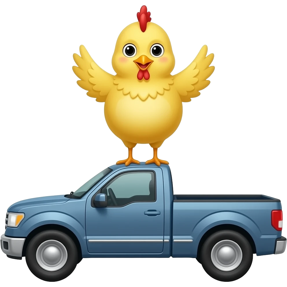 Chick twerking on top of a pickup truck. emoji