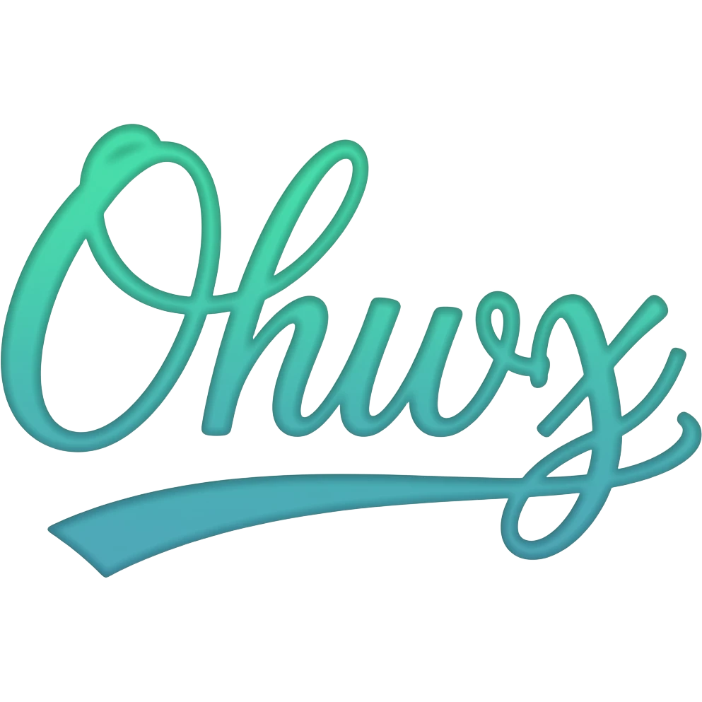 The word 'Offline' in cursive fancy writing that's glowing blue green OMBRE with no background emoji