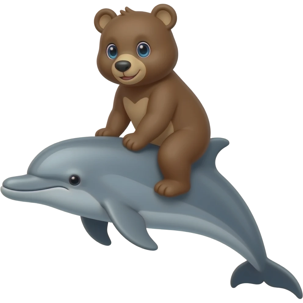 bear riding a dolphin emoji