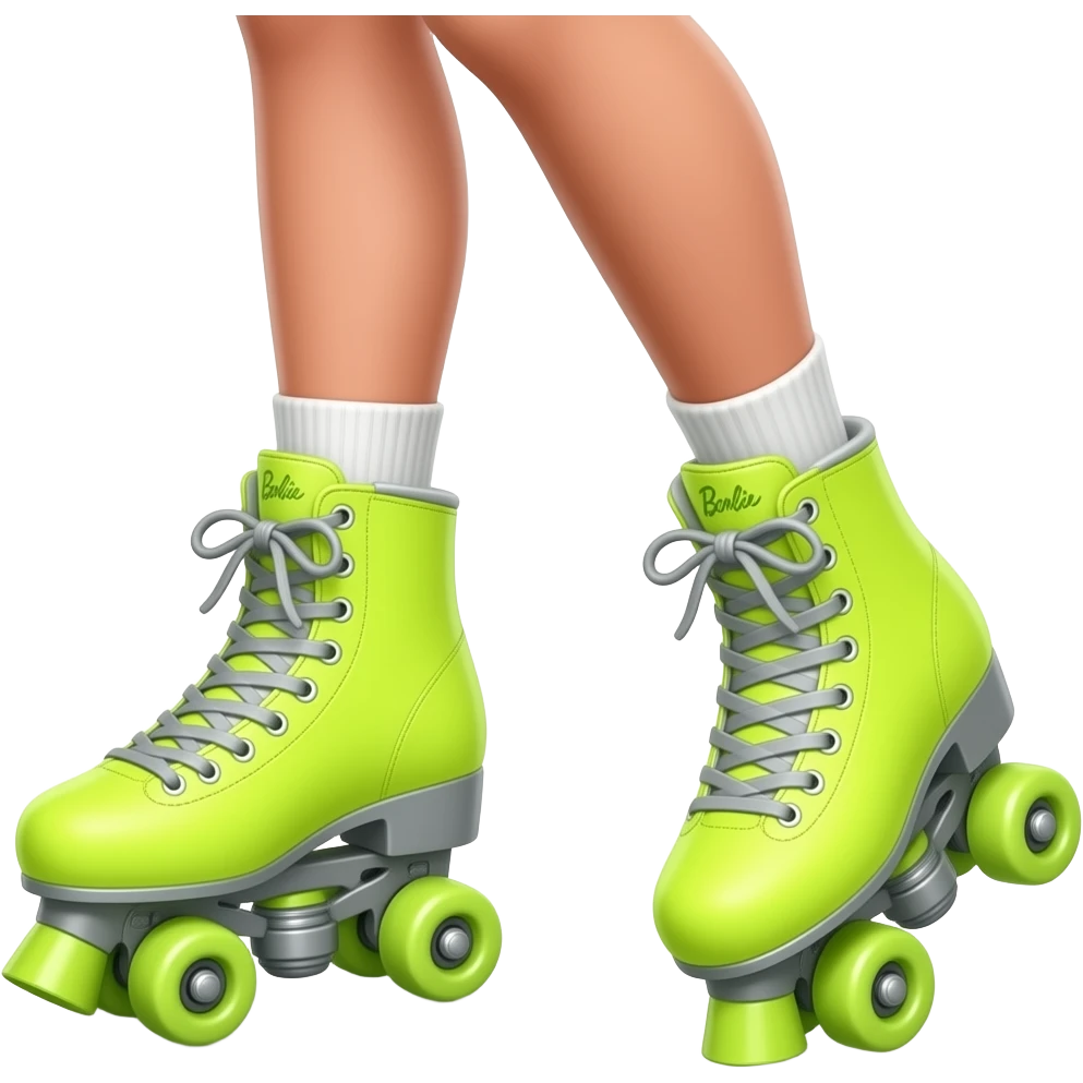 Barbie neon yellow roller blades emoji