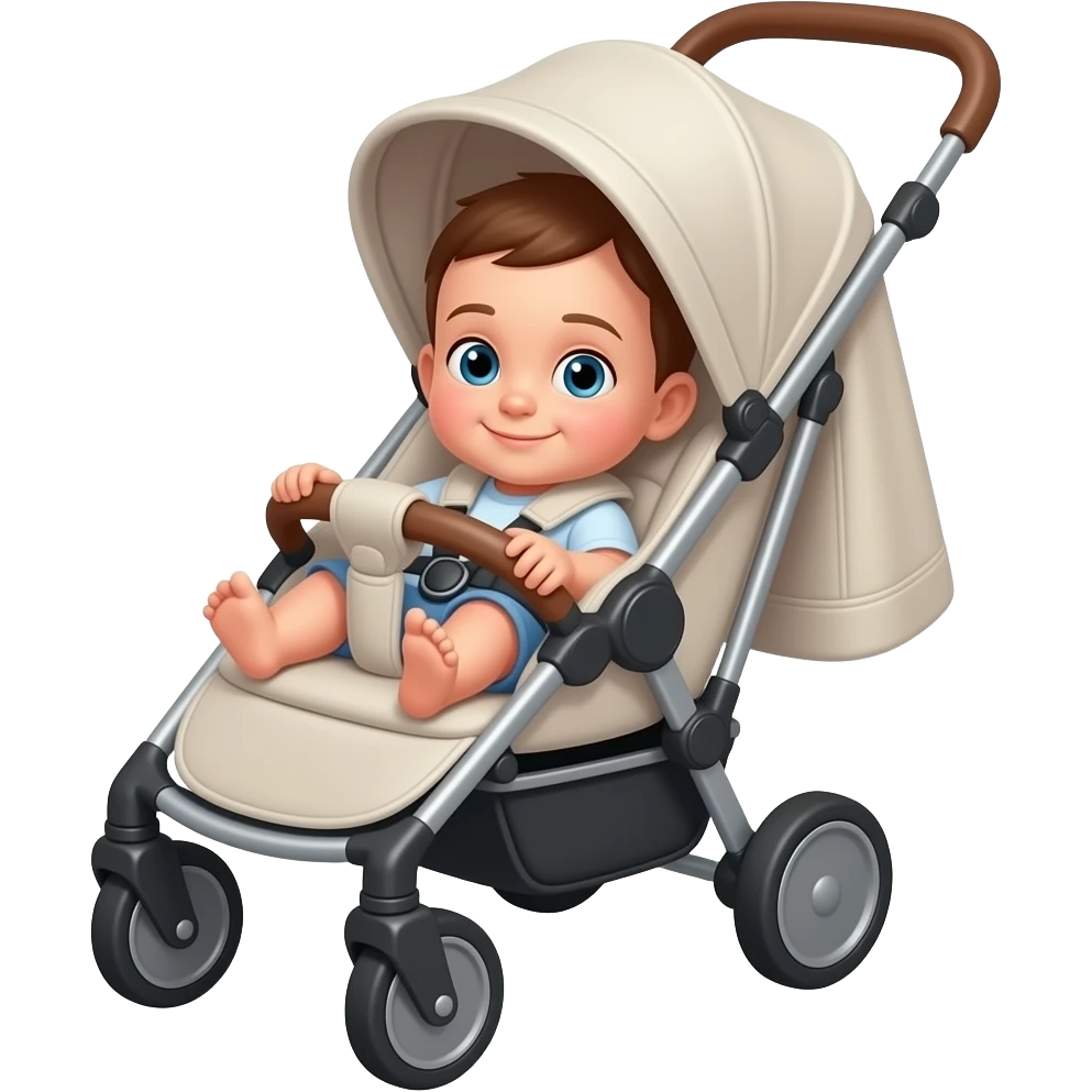 Una bebé en su cochecito de capota emoji