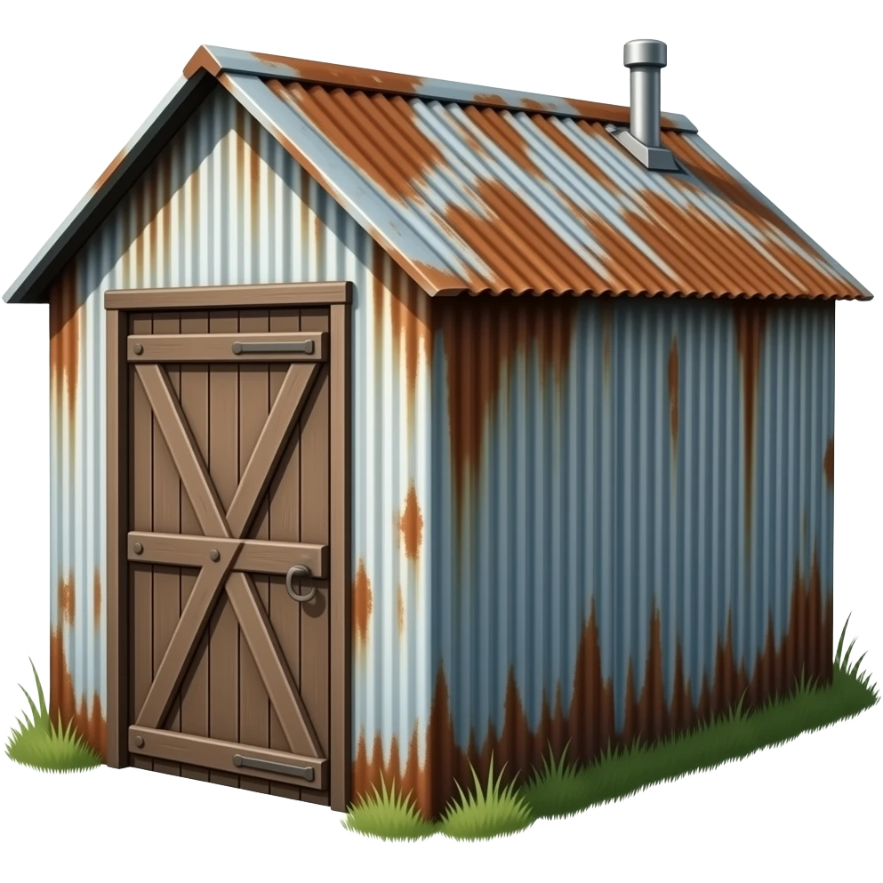 a rusty old tin shed emoji