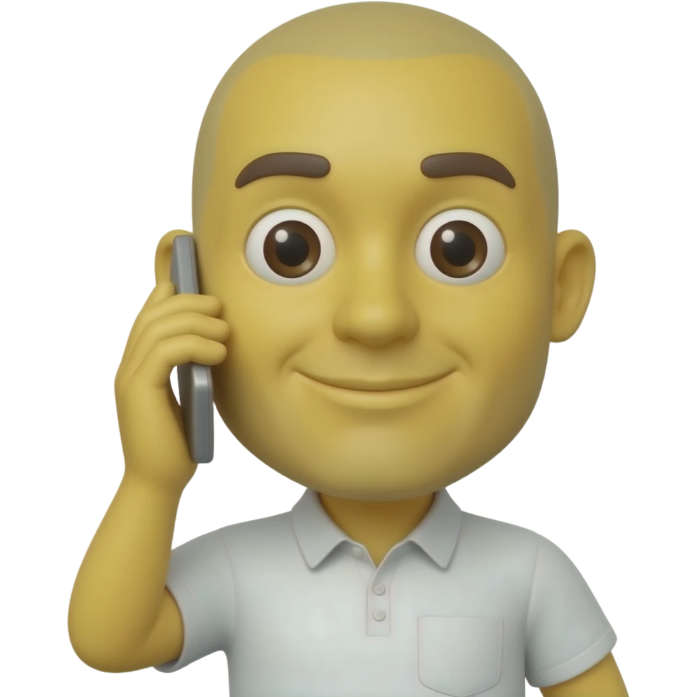 노랑색 표정으로 폰을 귀에 대고 전화하는 이모지인데 emoji